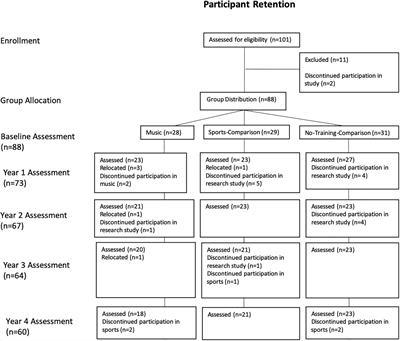 Effects of Music Training on Inhibitory Control and Associated Neural Networks in School-Aged Children: A Longitudinal Study